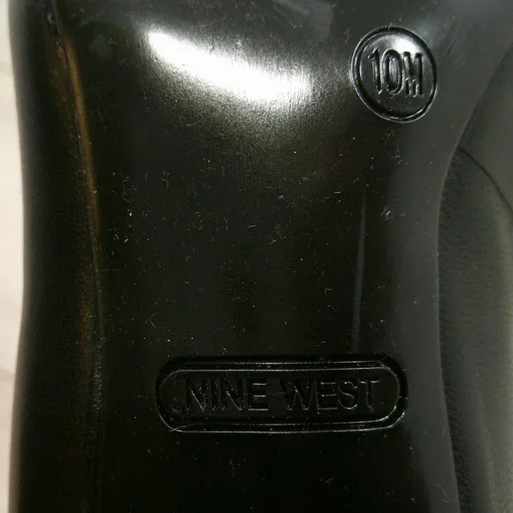 NINE WEST Sexy Black Leather Etta Classic Pointed Toe Pumps | Heels Size 10 M - Picture 12 of 12